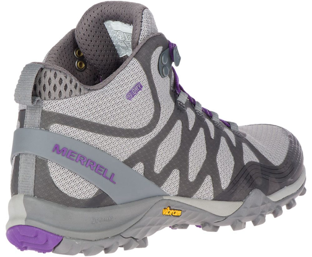 Merrell Boots Grey/Purple - Siren 3 Mid Waterproof - Womens 54YBDGCXT